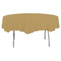 Omg 703276 82 in. Octy Round Plastic Table CoverGlittering Gold OM697350